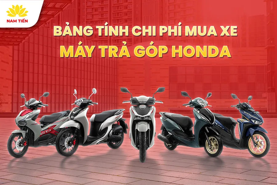 Bảng tính chi phí mua xe máy trả góp Honda