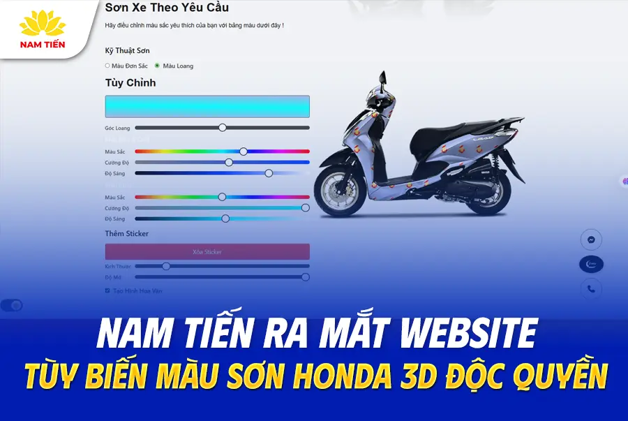 Nam Tiến Ra Mắt Website Tùy Biến Màu Sơn Xe Honda 3D Độc Quyền